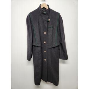 Vintage Julius Lang Women's Wool/Alpaca Blend Long Coat, Size XL, In Gray/Green